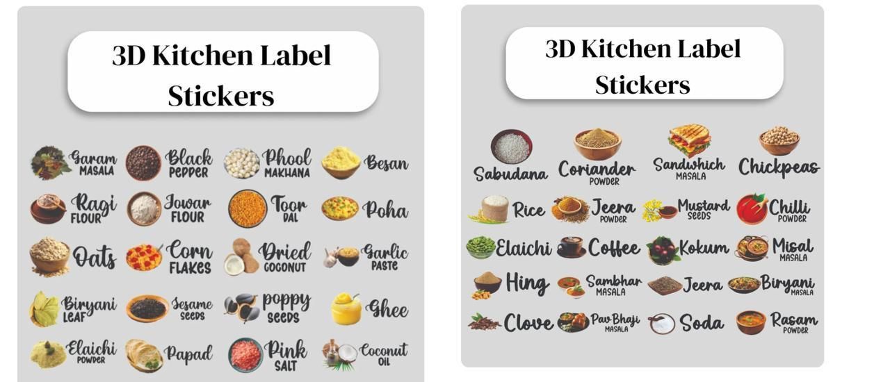 Buymate Kitchen Stickers (60 Stickers)