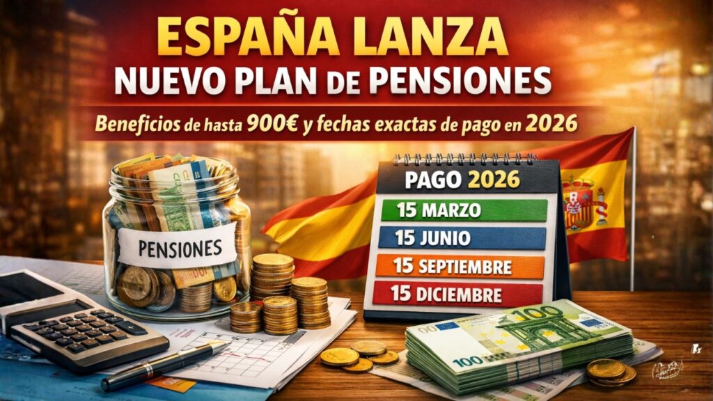 España lanza nuevo plan de pensiones: Beneficios de hasta 900€ y fechas exactas de pago en 2026